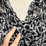 VERO MODA Aware Black White Sheer Camisole Long Trumpet Sleeve Tie Ruffle Large Photo 11