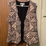 Creazioni Effeci Vintage Beige & Black Argyle Button Up Aztec Vest Women's Size Large Photo 0