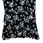 White House | Black Market Black Floral Tiered Grommet Lace Up Top EUC Size Small Photo 7