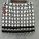 Merona Mini Skirt Women 12 Black White Textured Geo Mod Fringe Preppy Y2K Boho Photo 3
