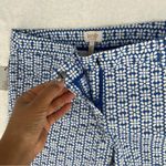 Laundry by Shelli Segal Geometric Blue & White Stretch Cotton Crop Pants Size 2 Photo 4