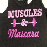 Chin Up Apparel  Gray /Pink Graphic Workout Tank Photo 1