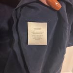 Equipment Femme Womens Medium Navy Blue Silk Crew Neck Short Sleeve Blouse Photo 2