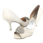 Badgley Mischka Ivory Pearson D Orsay Pumps Wedding Formal Heels Embellished 9 Photo 2