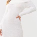 Iris Ivory Fuzzy Cozy Off The Shoulder Dress Photo 0