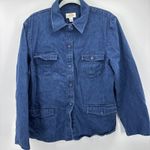 Talbots Chore Utility Blue Jean Denim Jacket Womens XL Vintage Pockets 90's Photo 0