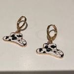 Cowboy Print Dangle Earrings Gold Photo 0