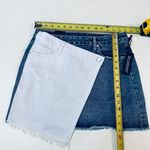 BLANK NYC Acid Trip Denim Skirt 28 Light Wash Asymmetrical Button Raw Hem Wrap Photo 7