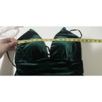 Windsor Woman’s Medium Green Plung Neck Velvet Maxi Dress Criss Cross Open Back Photo 12