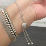 Sterling Silver 925 CZ Stones Heartbeat Heart Slider Bracelet Photo 3