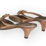 Luisa D’Orio ✿ Camellia Leather Kitten Heel Mule Thong Sandals ✿ Rose Gold ✿ 6M Size 6 Photo 4