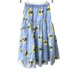Tanya Taylor Lara Floral Midi A-Line Skirt Blue/Yellow NWT Small Photo 1