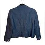 Talbots  Navy Blue Linen Open Front Blazer Photo 1