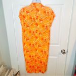 C&C California  Orange Floral Tropical Beach Shirt Dress Hawaiian Print S NWT Photo 4