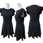 Floerns NWT Black Short Flutter Sleeve Above the Knee Pullover Dress Size Small Photo 0