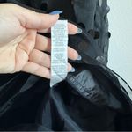 Theia Black Polka Dot Sequin Midi Dress Size: 4 Photo 2