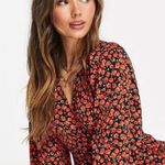 Glamorous  Bloom Midi Wrap Dress in Red Rose Floral Photo 6