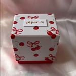 Piper  K Red 🍒 Cherry Earrings with Gold Bow Photo 2