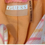 Guess Y2K Animal Print Split Neck Mini Halter Dress Sunset Colors Pink Orange Small Vintage 2000s Photo 8