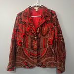 Isaac Mizrahi Paisley Red Women's Jacket Photo 0