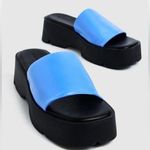 Alice in the Eye Freya Flatform Slides Azure Blue/Black Size 9 Blue Photo 0