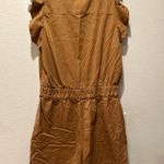 joe's jeans  Ruffle sleeve Romper Tan Button-Up Front size Large Photo 5