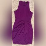 Black Halo NWOT  Brett Ruched Sleeveless Purple Sheath mini Dress sz 0 Photo 2