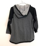 Reebok Dark Gray Black Colorblock 3/4 Sleeve Pullover Hoodie Sweatshirt ALTERED Photo 7
