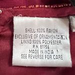 Vintage Dark Red Fully Beaded Short Sleeve Dress Sz M Women’s Gatsby Party Size M Photo 5