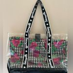 Betsey Johnson Betseyville Clear Satchel In Floral Pink Vinyl Bag Photo 2