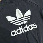 Adidas  | Women's Black Long Sleeve Trefoil Logo Crew Neck Pullover Sweatshirt Photo 2