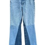 ZARA  Mid-Rise Wide Leg Contrast Seamless Side Wash Jeans Photo 2