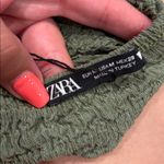 ZARA  Green Smocked High Neck Open Back Tank Top Photo 2