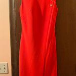 Mac Duggal IEENA for  red/orange midi dress with slit Photo 0