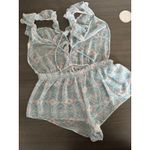 Victoria's Secret Vintage  Babydoll Teddy Romper S Floral Angel Coquette RARE Y2K Photo 4
