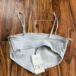ZARA  NWT Light Denim Chambray Crop Top Size M Photo 7