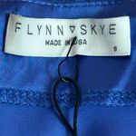 Flynn Skye  small blue satin puff sleeve button down ruched bodice vneck sexy top Photo 7