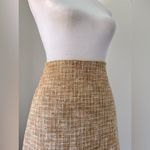 Piazza Sempione Vintage ‘00s Tan Linen Blend Textured Knee Length Skirt Photo 4