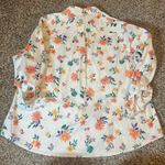 Croft & Barrow  Womens XL Floral Print Button Down Shirt Long Sleeve Cotton Blend Photo 7