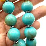 Blue and orange tan long beaded necklace Photo 2