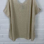Frederick's of Hollywood Fredrick’s Of Hollywood Gold Ribbed Shimmer Tank Top Size 3X Photo 5
