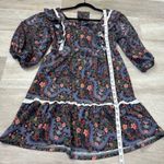 Smith & Quinn Mood Dress Cherry Bomb Print Ruffle Prairie Vibes Size small Blue Photo 9
