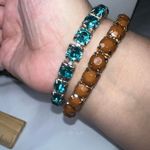 Set of Two Fall Color‎ Sparkle Set Stretch Jewel Bracelets Blue Photo 2