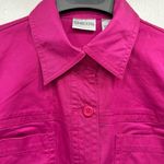 Chico's Chico’s Berry Magenta Short Sleeve Button Front Topper Jacket Size 1/Medium Photo 2