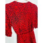 Sanctuary Red Black Animal Print V-Neck Tie Waist Girl on Fire Wrap Dress XS Photo 3