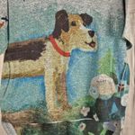 Inoah Womens Gray Short Sleeve Dog Print Hoodie Shirt Top I Noah Small Photo 2