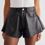 We Wore What Flare Leather Shorts Photo 0