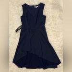 Kay Unger NWOT  Begonia Ruffled A-Line sleeveless V neck Navy Dress sz 14 Photo 3