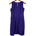 J.Crew  Wool Sleeveless Drape Sheath Dress Key Hole Button Side ZipUp 4P Purple Photo 10