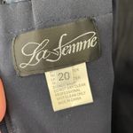 La Femme NWT Ruched Twist Column Navy Lace Sleeve Evening Gown 23244 Size 20 Photo 8